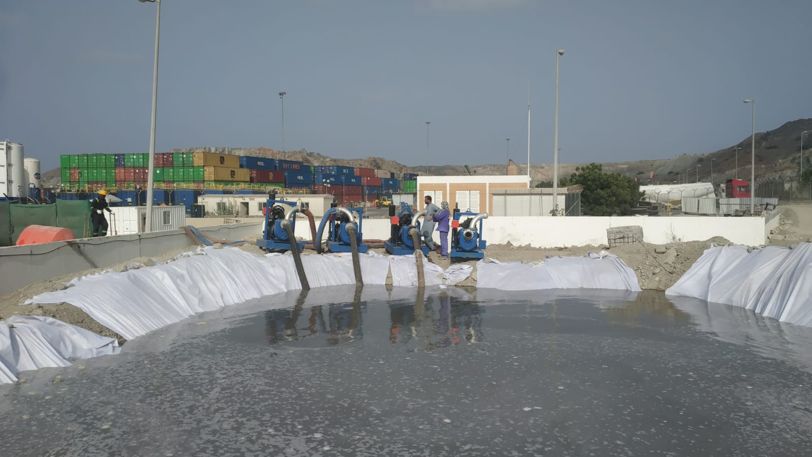 Dredged material storage pit at Khorfakkan Port